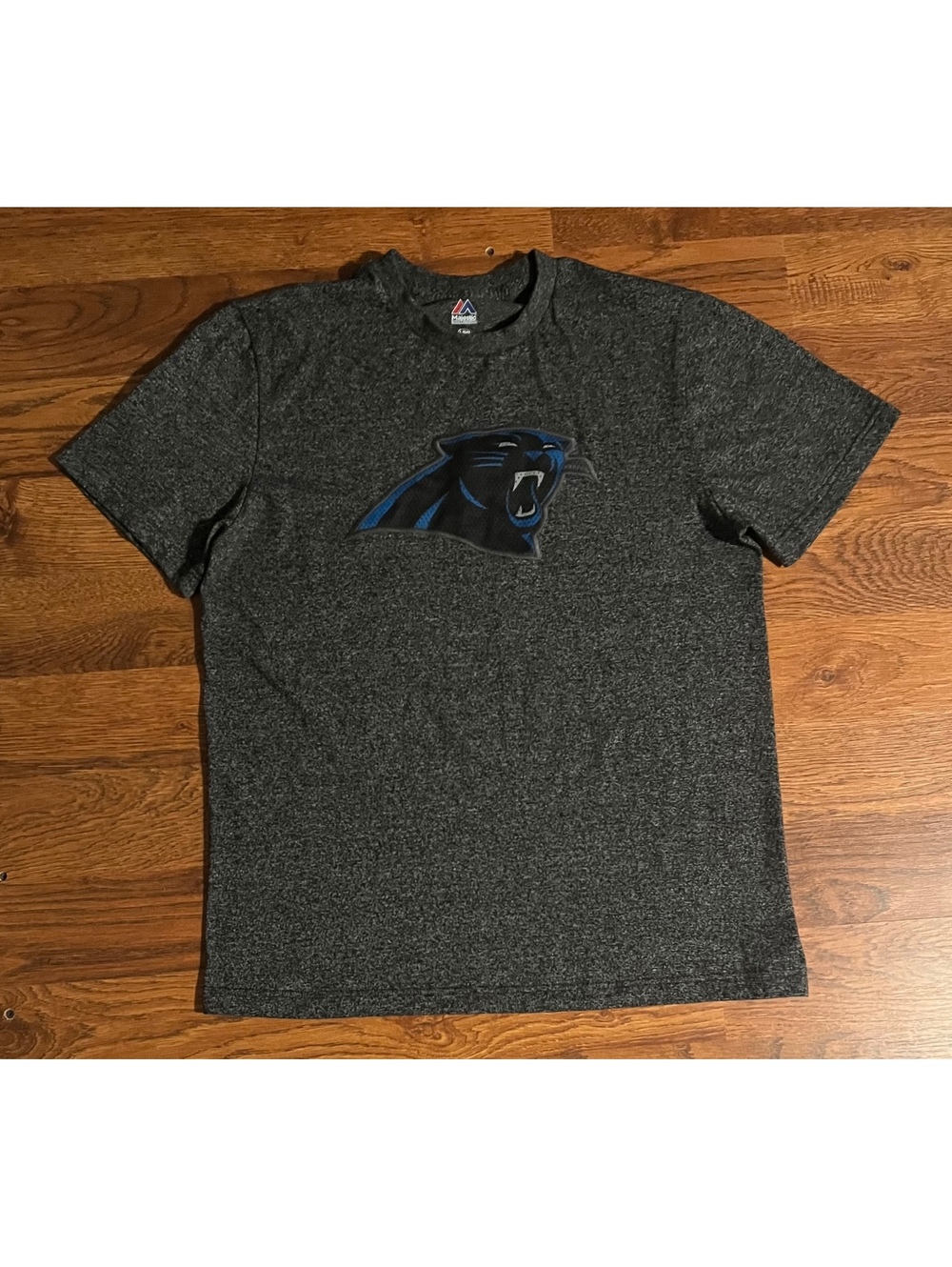 Majestic Carolina Panthers Gray Short Sleeve T-Shirt Size L